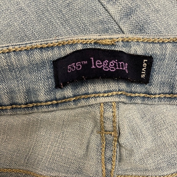 (5)Levi’s 535 Legging Light Blue 5Pocket Zipup Cotton Polyester & Elastane Sz11M - Picture 3 of 14